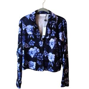 *ALICE x OLIVIA *Top only Purple L/S Unisex Sleep New Women’s size Small